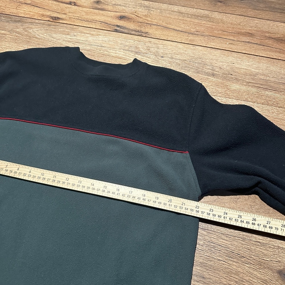 Vintage Unbranded Black Green Colorblock Fleece Pullover Men XL - Picture 5 of 6